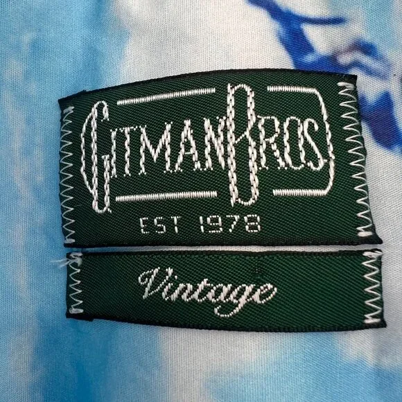 Gitman Bros Vintage Mens Surfer Waves Beach Hawaiian Shirt NWOT